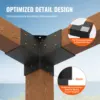 Pergola Bracket Kit 4''x4'', 4pcs 3-Way Heavy Duty Corner Bracket Woodworks DIY Post Base Kit, Easy Installation Wooden Be 3