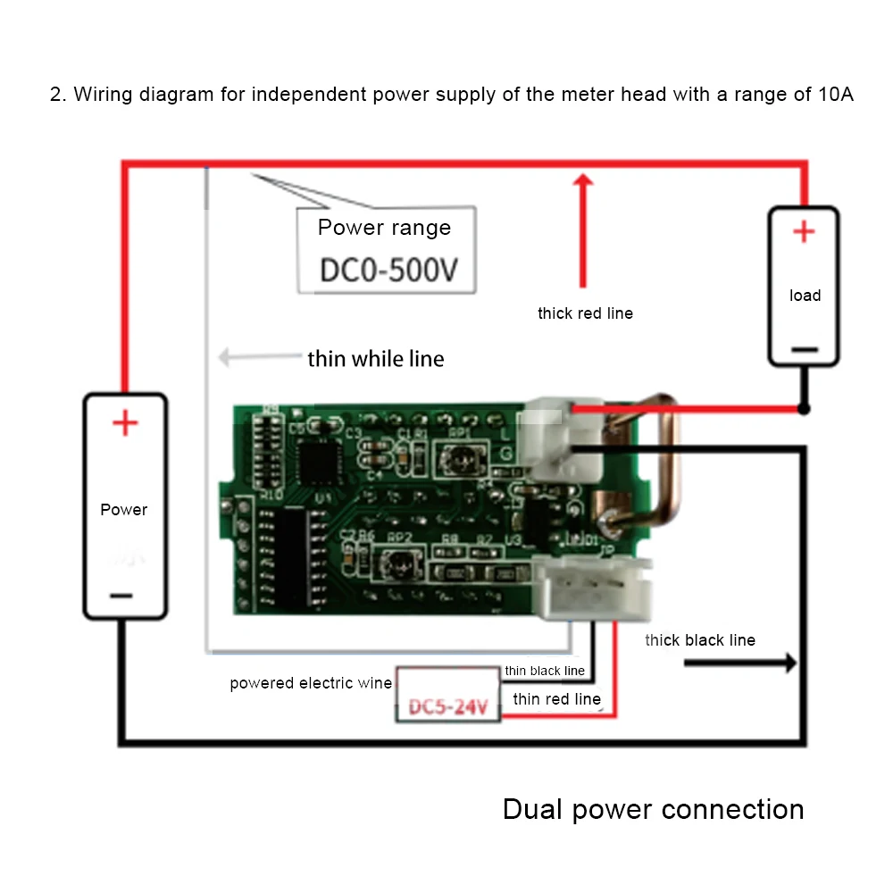 DC 500V 10a digitales Voltmeter einstellbares Voltmeter Ampere meter 0,28 Zoll 4-stelliges rot-blaues LED-Dual-Display-Amp-Voltmeter-Messgerät