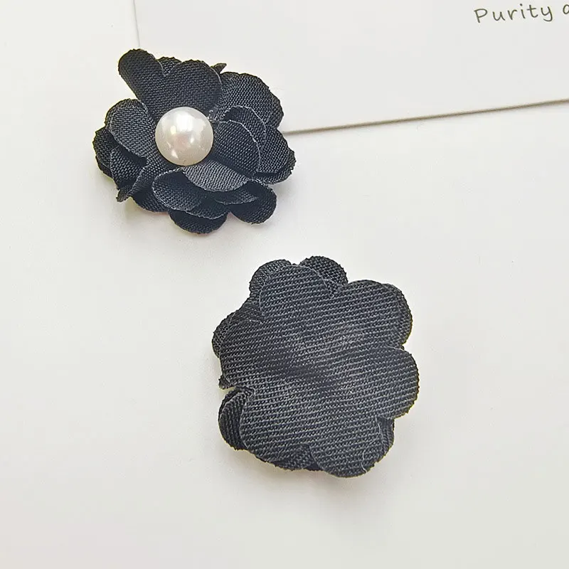 200 Stück – mehrfarbige handgefertigte Stoff-Perlen-Blumen-Applikationen für DIY-Kleidung, Hut, Nähen, Patches, Kopfschmuck, Haarspangen, Dekoration – Detail 16