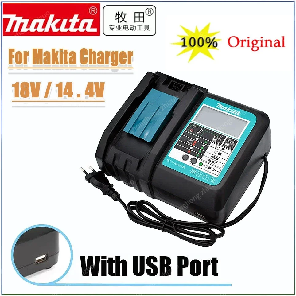 

18VRC Battery Charger Makita 3A 6A 14.4V 18V Bl1830 Bl1430 BL1860 BL1890 Tool Power Charger USB Prot 18VRF Cooling Fan