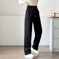 4XL Fashion Plus Size Woman Clothing Straight Leg Jeans Winter Retro Drawstring Waist Fleece Warm Denim Casual Long Pants 26019 - Image 4