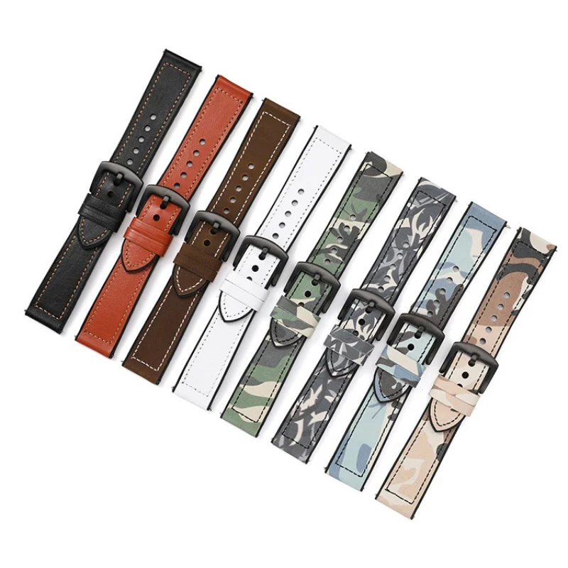 

20mm 22mm Cowhide watch strap for Huawei Garmin Samsung Smart Watch Universal watchband Comfortable and breathable bracelet