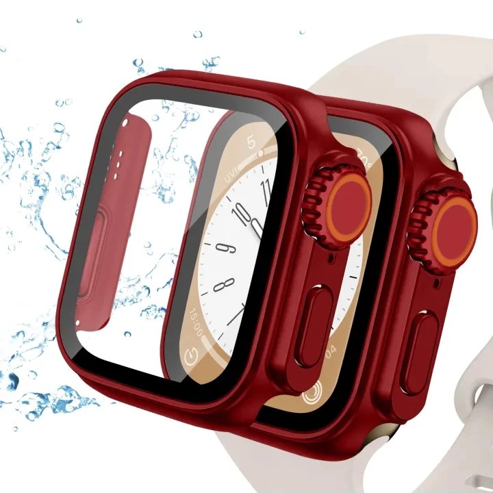 Premium Apple Watch Glass Screen Protector and Case Bumper Cover
