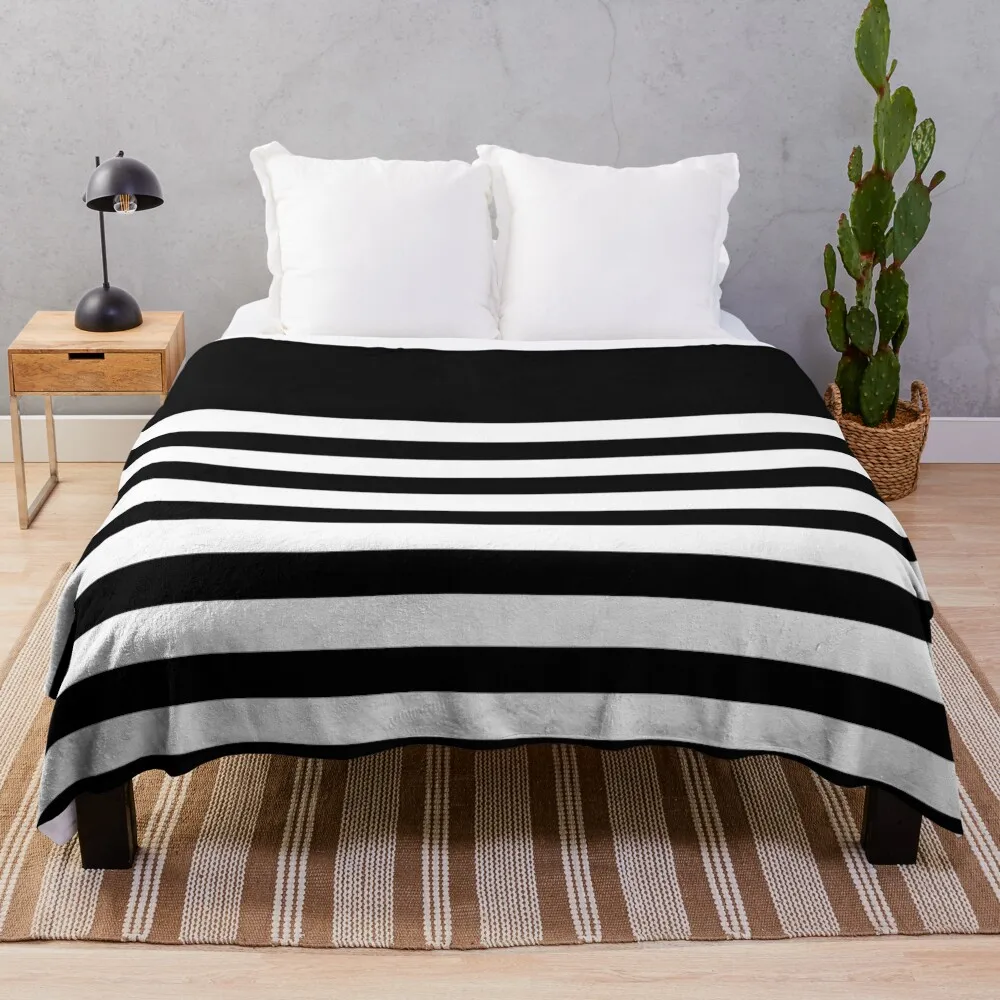 

Black and white striped Throw Blanket Flannel valentine gift ideas Sofa Blankets