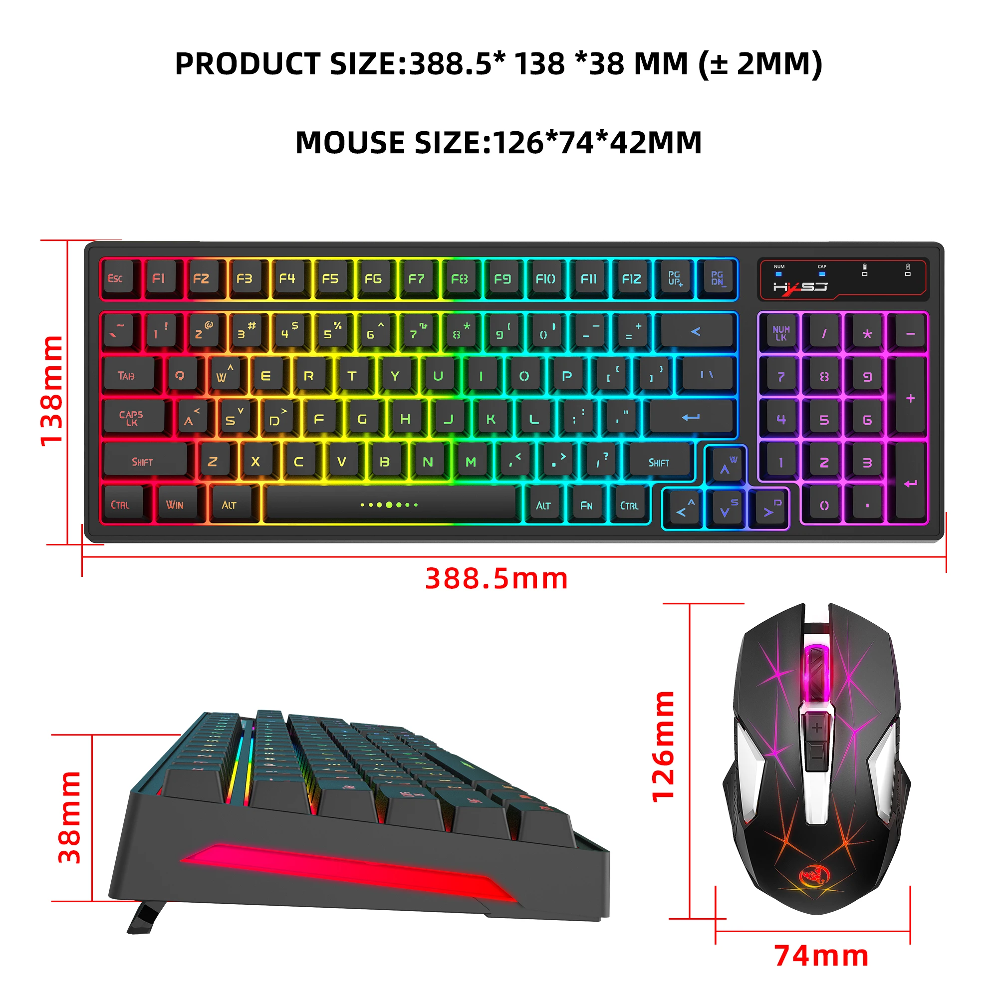 2.4G Wireless Keyboard and Mouse Combo Mini Multimedia Full-size Keyboard Mouse Set For Computer Notebook Laptop Desktop