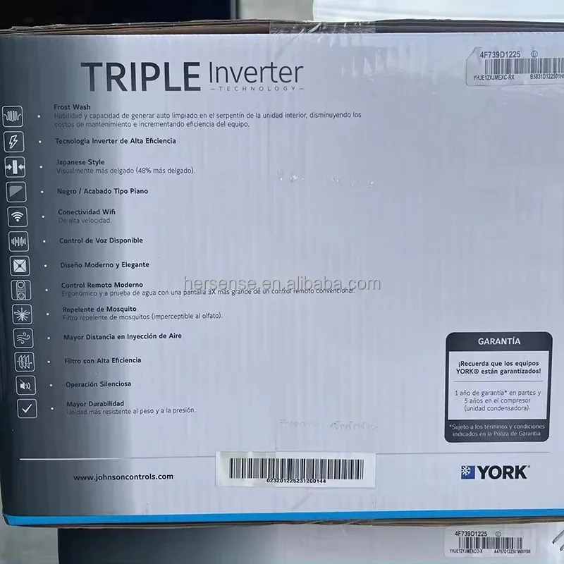 12000btu York triple inverter air conditioner ac mini split aircon wall unit climatiseur r410 black 5