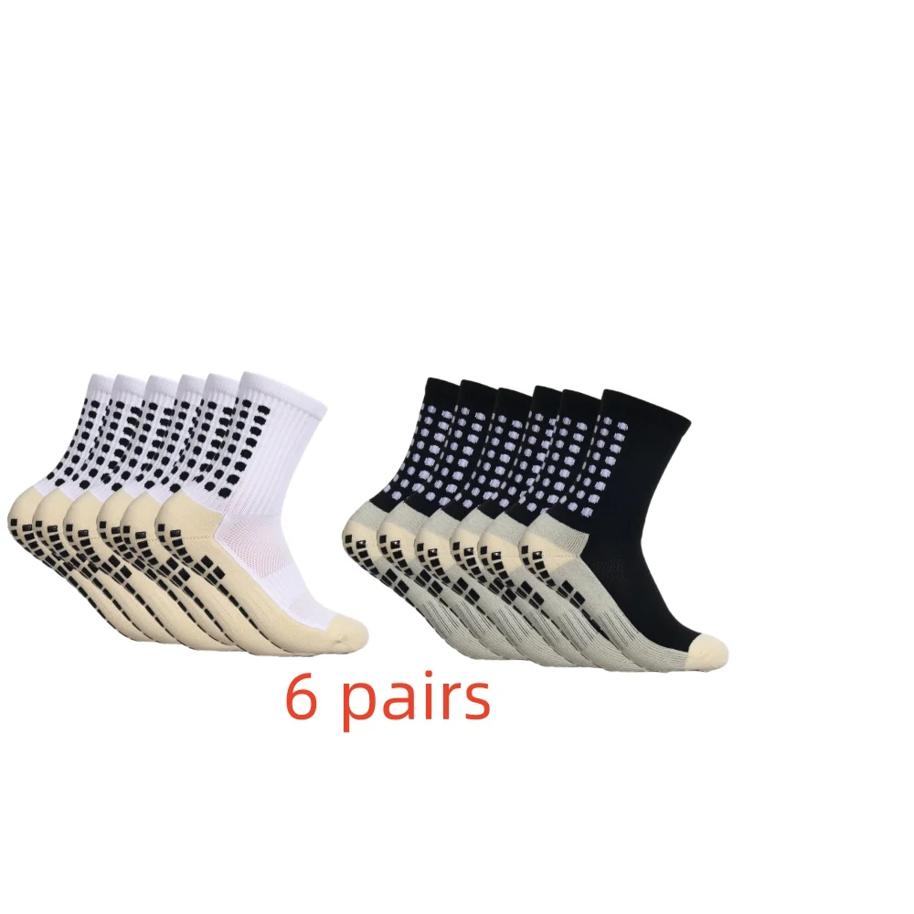 Football Socks 6 pairs of Jindian non slip breathable towel sole football socks mid length basketball socks Sports Socks Fitness Sports Socks Sport Socks