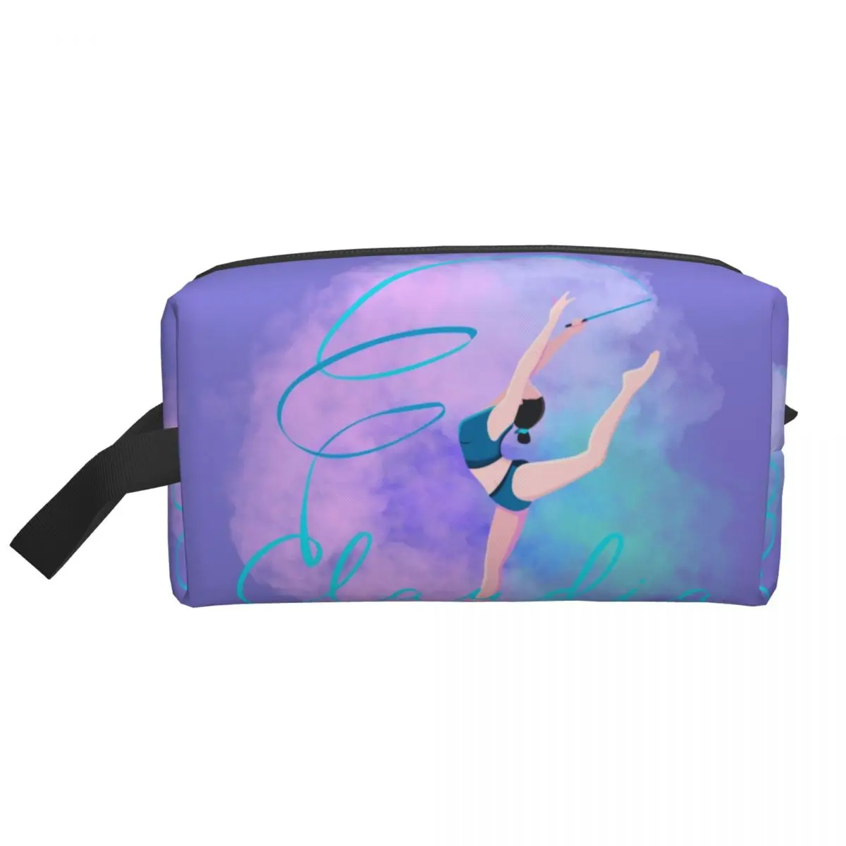 Custom Kawaii Dance Rhythmic Gymnastics Travel Toiletry Bag for Women Cosmetic Makeup Bag Beauty Storage Dopp Kit 2