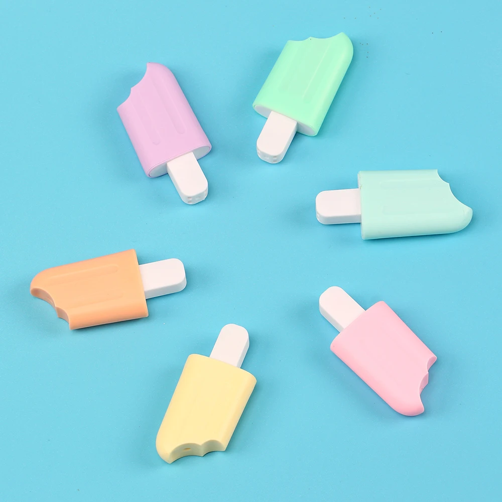 6 Pieces /Pack Lytwtw's Ice Cream Candy Color Highlighter Office School Supplies Gift highlighter marker highlighter pen art marker marker pen