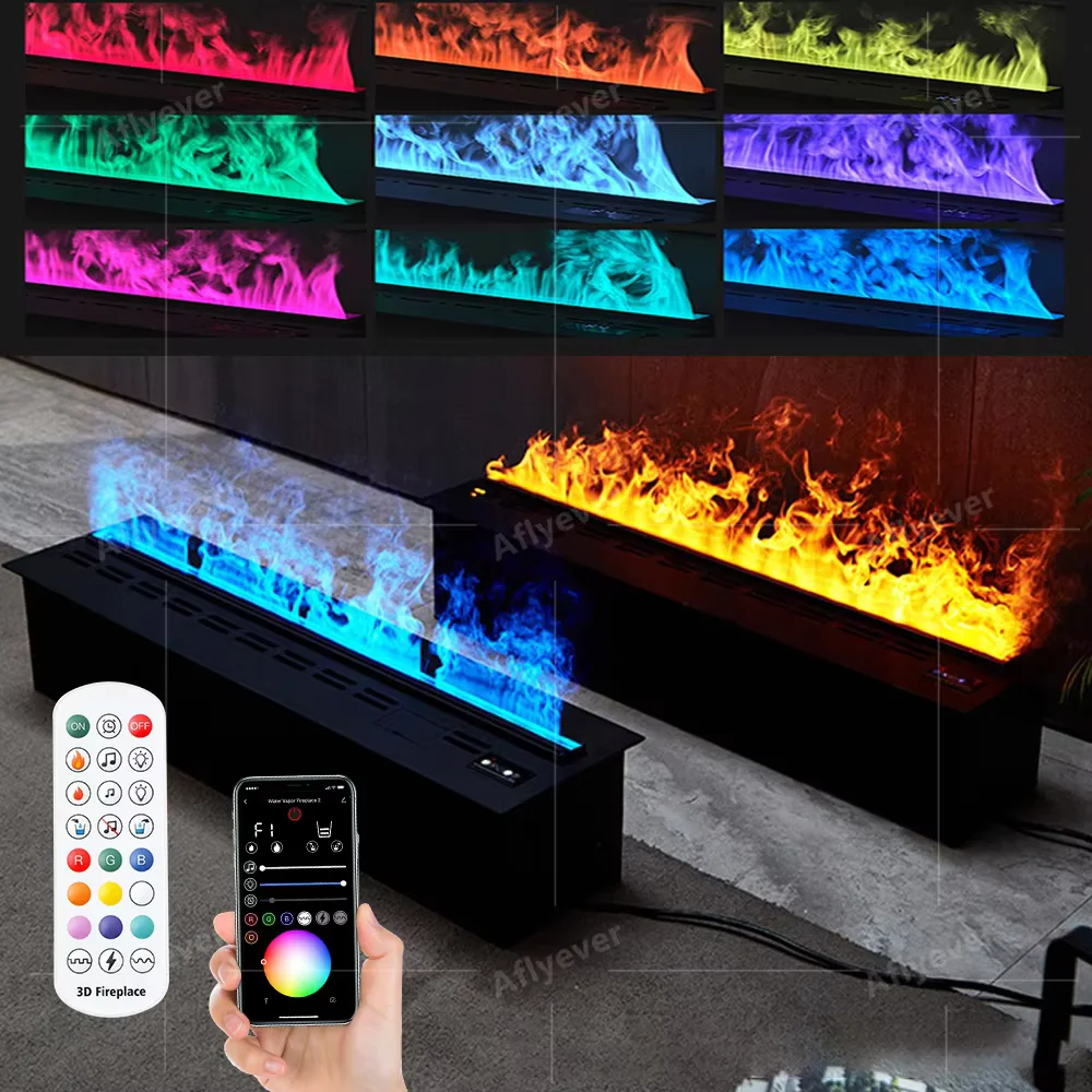 3D atomizing fireplace embedded living room multi color fake flame electronic home remote control water steam fireplace electric fireplace