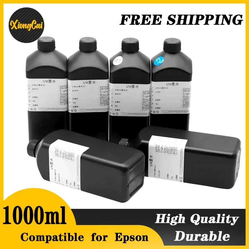Printer Supplies Ink Cartridge Inkjet Ink Cartridge 1000ML UV Curing Ink For Epson XP600 TX800 XP-600 TX-800 L800 L805 L1800 R290 R300 1390 1400 1410 1430 DX5 DX7 DX10 UV Printer
