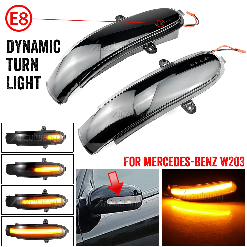 

2Pcs Dynamic Indicator Blinker For Mercedes Benz C W203 C T-Modell S203 CL203 2000-2007 LED Turn Signal Side Mirror Light