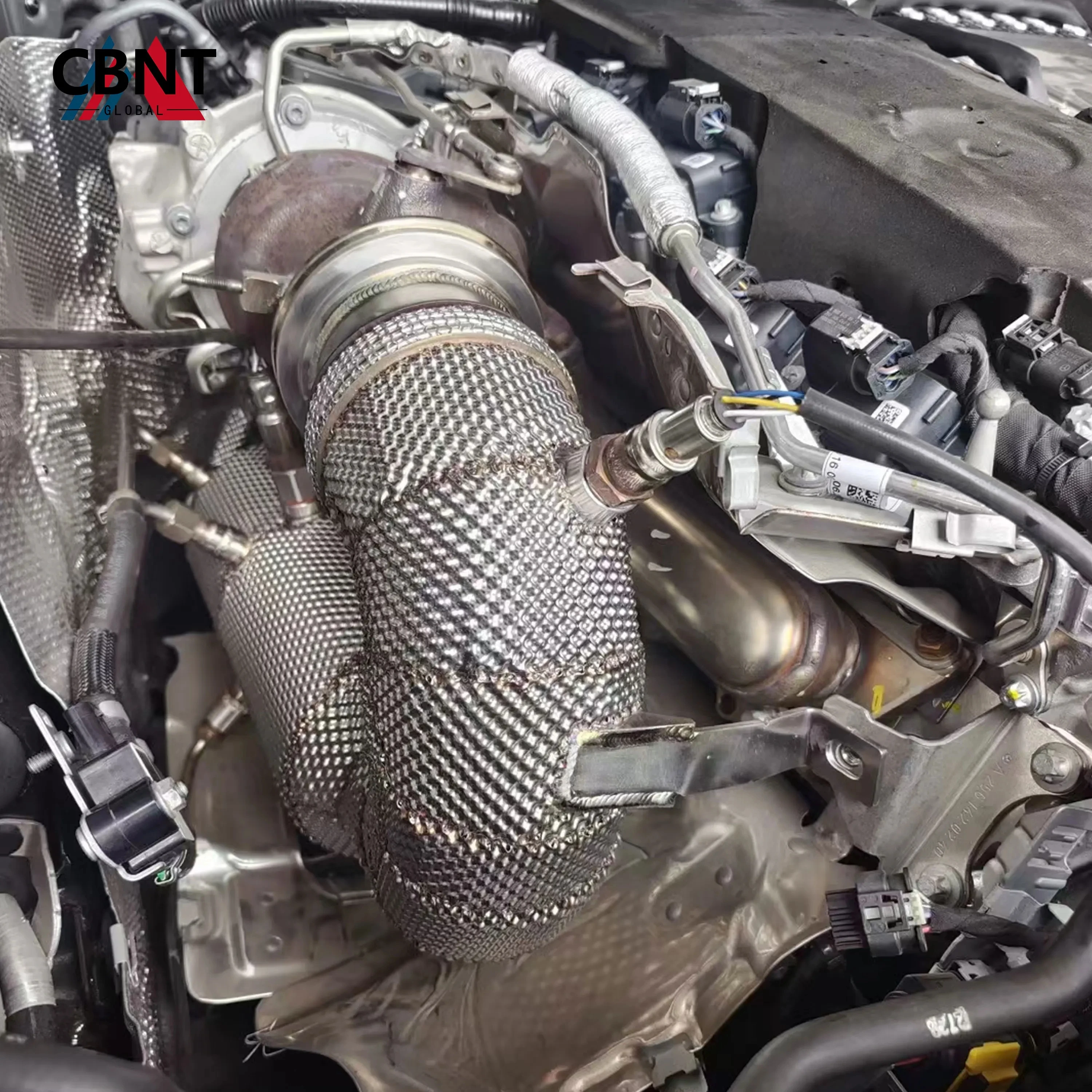 CBNT Exhaust Pipe Free Flow Downpipe for Mercedes Benz AMG GT50 GT53 E53 CLS53 GLE53 CLE53 3.0T SS304 Performance Exhaust Header