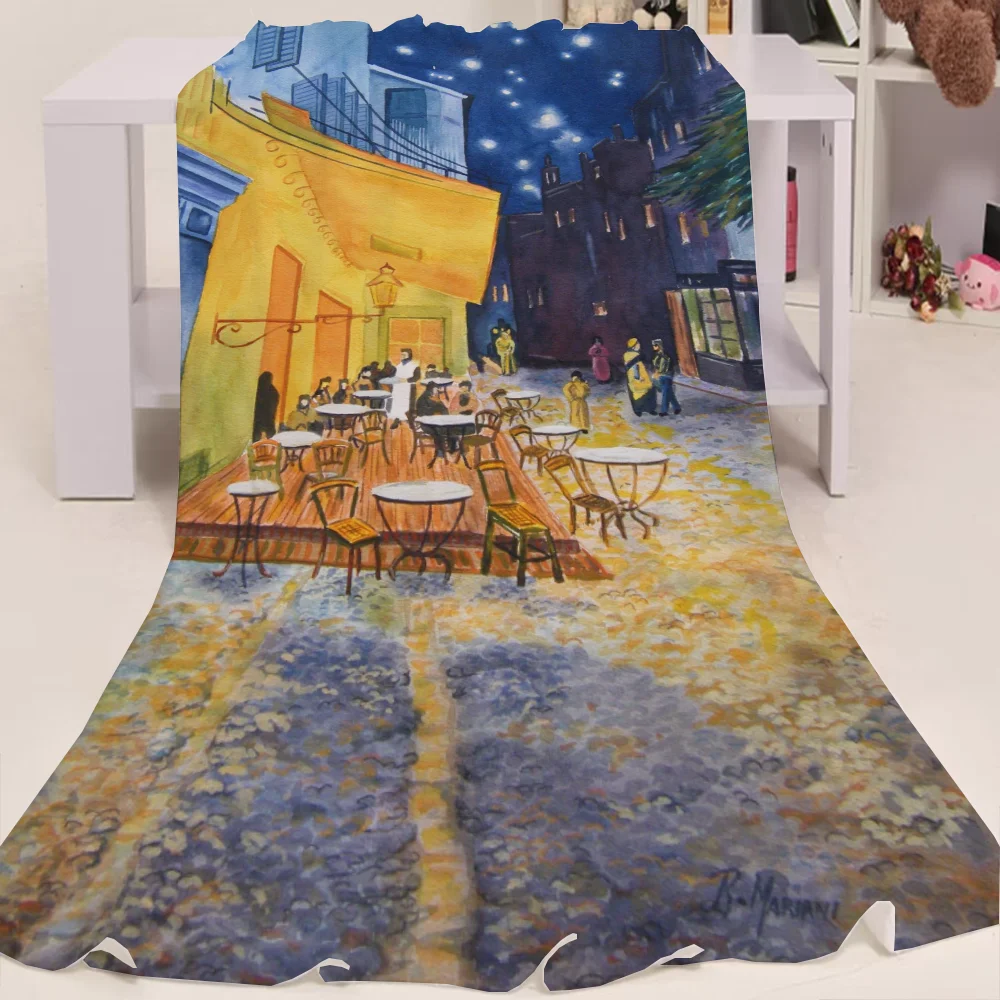Van Gogh Plaid Blankets Sofa Decoration Children's Blanket King Size Home and Decoration Bed Throw Blankets for Adults Cobija 3