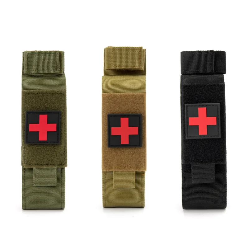 First Aid Pouch Tactical Cat First Aid Nylon Tourniquet Pouch Single Pistol Mag Bag Case Outdoor Hunting Knife Holster Medical Scissor Packs