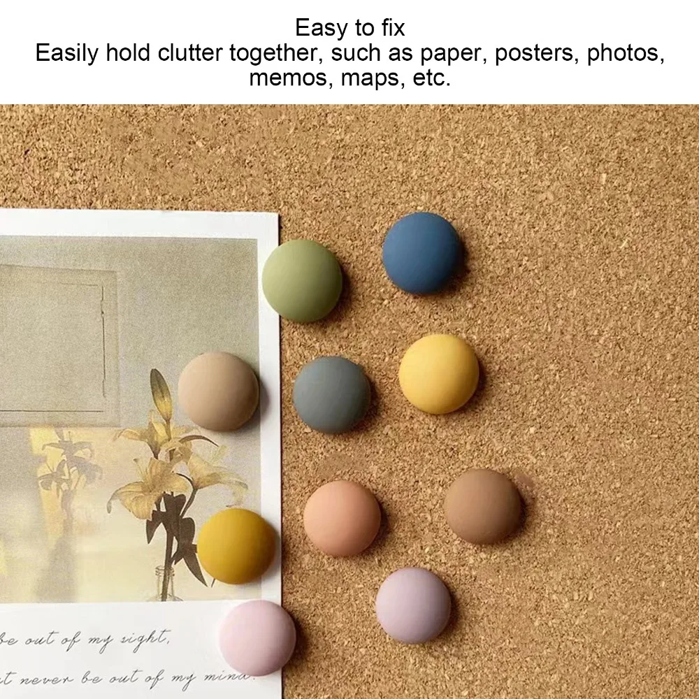 30Pcs 모란디 컬러 라운드 헤드 푸시 핀 장 무광택 라운드 헤드 푸시핀 다기능 반원형 헤드 라운드 헤드 핀