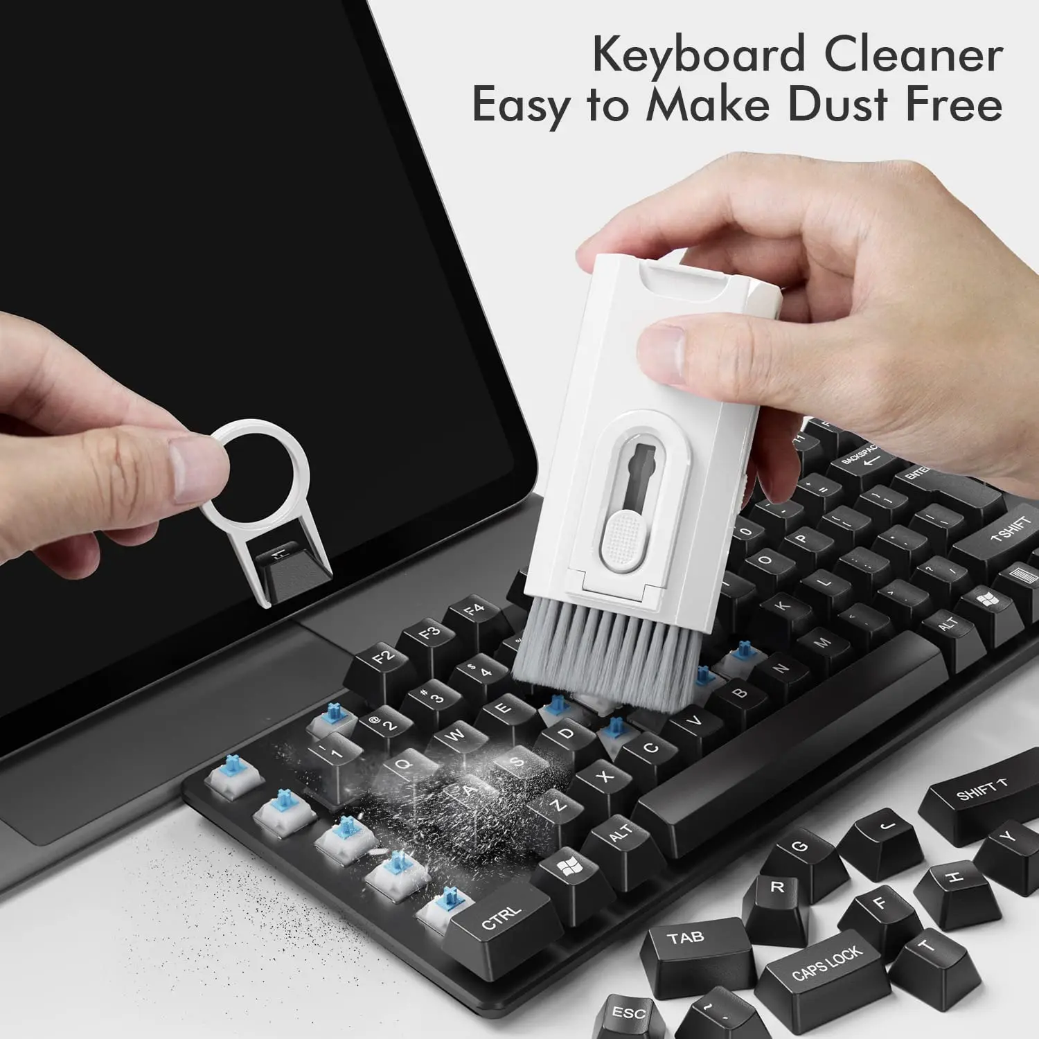 8 ben 1 tisztító készlet Számítógépes Kulcskarika tisztább ecsettel Fülhallgató tisztító Tollhegy számára  headse ipad telefont tisztító szerszámok keycap puller