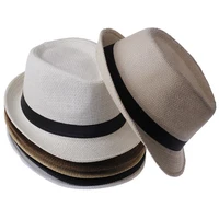 Mens Summer Sun Hat Unisex Straw Panama Hat Classic Jazz Hat Adult Retro Wide Brim Hats Outdoor Gentleman Bowler Hats 1