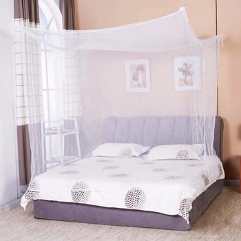 Mosquito Canopy Four Corner Mosquito Net Princess Lace Poster Bedding Canopy Netting Bedroom Sleeping Hanging Mesh Net（Not Frame