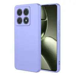 Square Liquid Silicone Protective Phone Back Case Cover - Xiaomi 14T (PURPLE)