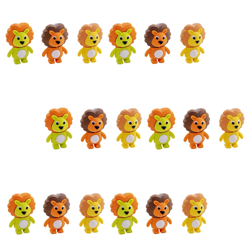 

18Pcs Cartoon Animals Erasers Adorable Lion Shaped Erasers School Kids Stationery