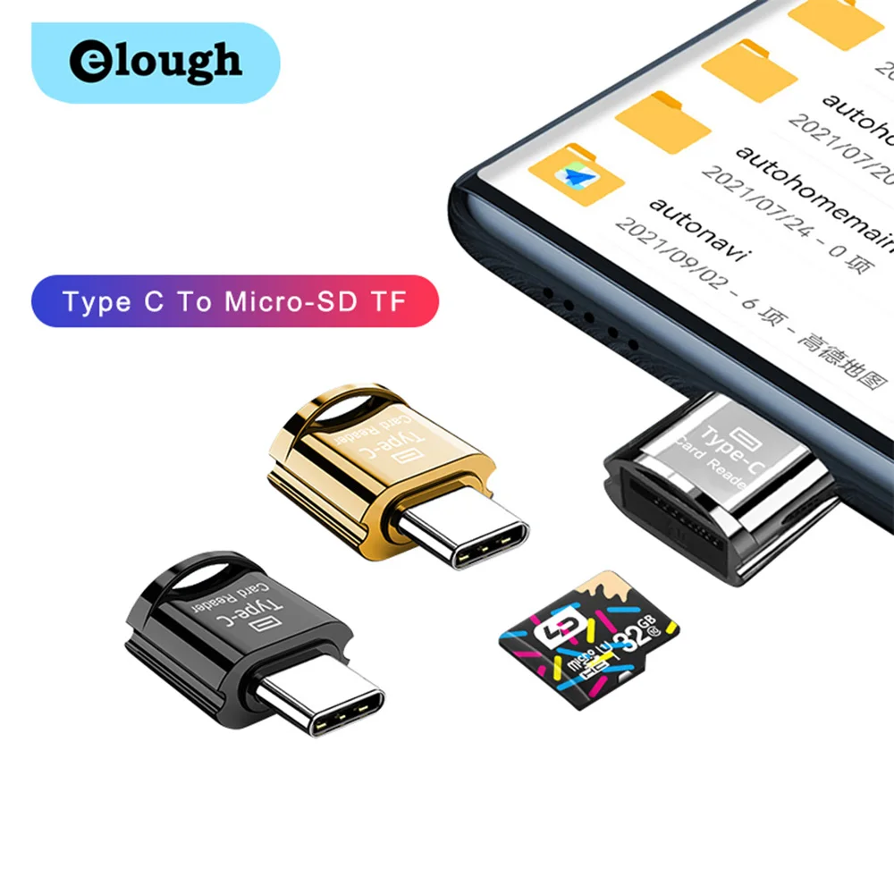 EloughOTGTypeCCardReaderUSBCtoTFSDAdapterPortableMicroUSB