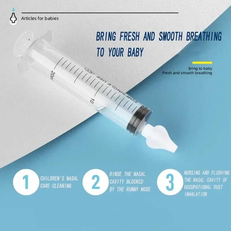 Nasal Aspirator Nasal Irrigator 2Pcs/box 20/ML Baby Nose Clean Needle Tube Infant Baby Care Nasal Aspirator Cleaner Rhinitis Nasal Washer Nose Cleaner