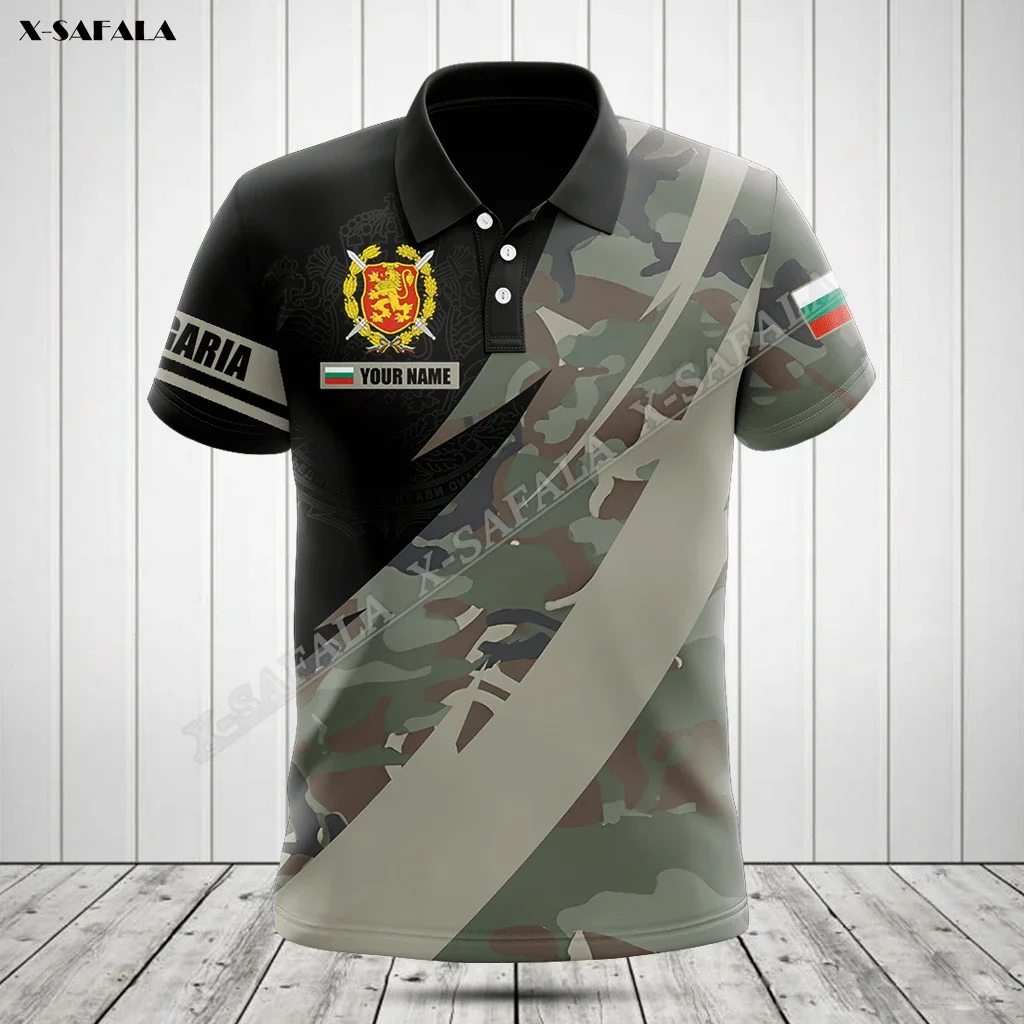 

Bulgarian Camo Army Veteran Symbol Flag 3D Print Men's Adult Polo Shirt Short Top Tee High Quality Breathable Shrink-proof