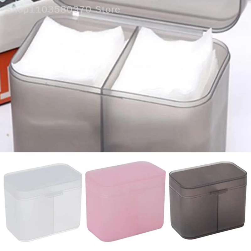 

1Pc Nail Cosmetic Cotton Storage Box Multi-function Desktop Cotton Swab Organiser Home Supplies