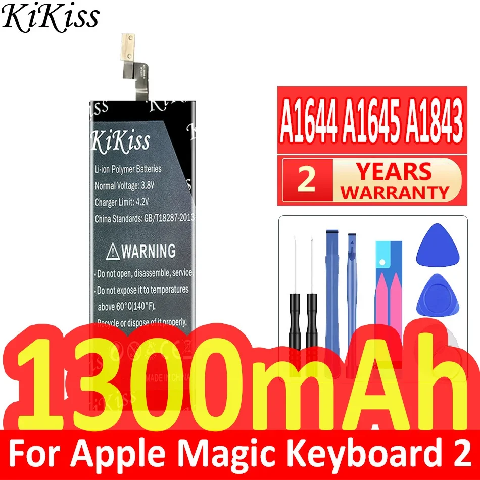 1300Mah/2600Mah Kikiss Potente Batteria A1644 A1645 A1843 A1672 Per Apple Magic Keyboard 2 Mouse2 Wireless 020-00634 020-00633