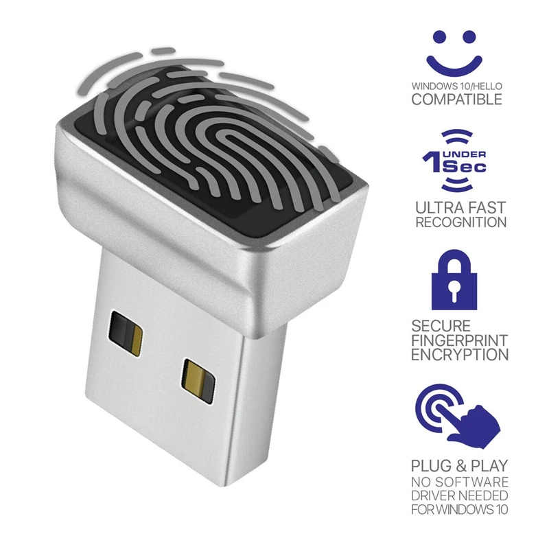 electric rim lock USB Fingerprint Reader Module for Windows 7,8,10 ,11 Hello Windows, Biometric Scanner padlock for Laptops & PC door remote control