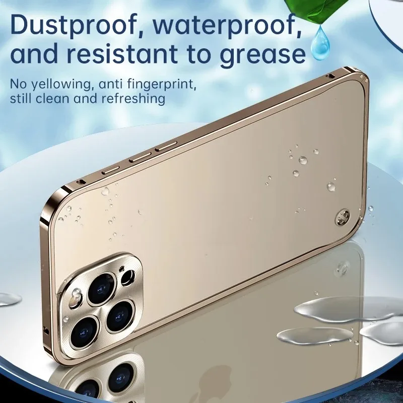 Sleek Metal Aluminum MagSafe-Compatible Magnetic Bumper Case with Matte Clear Back