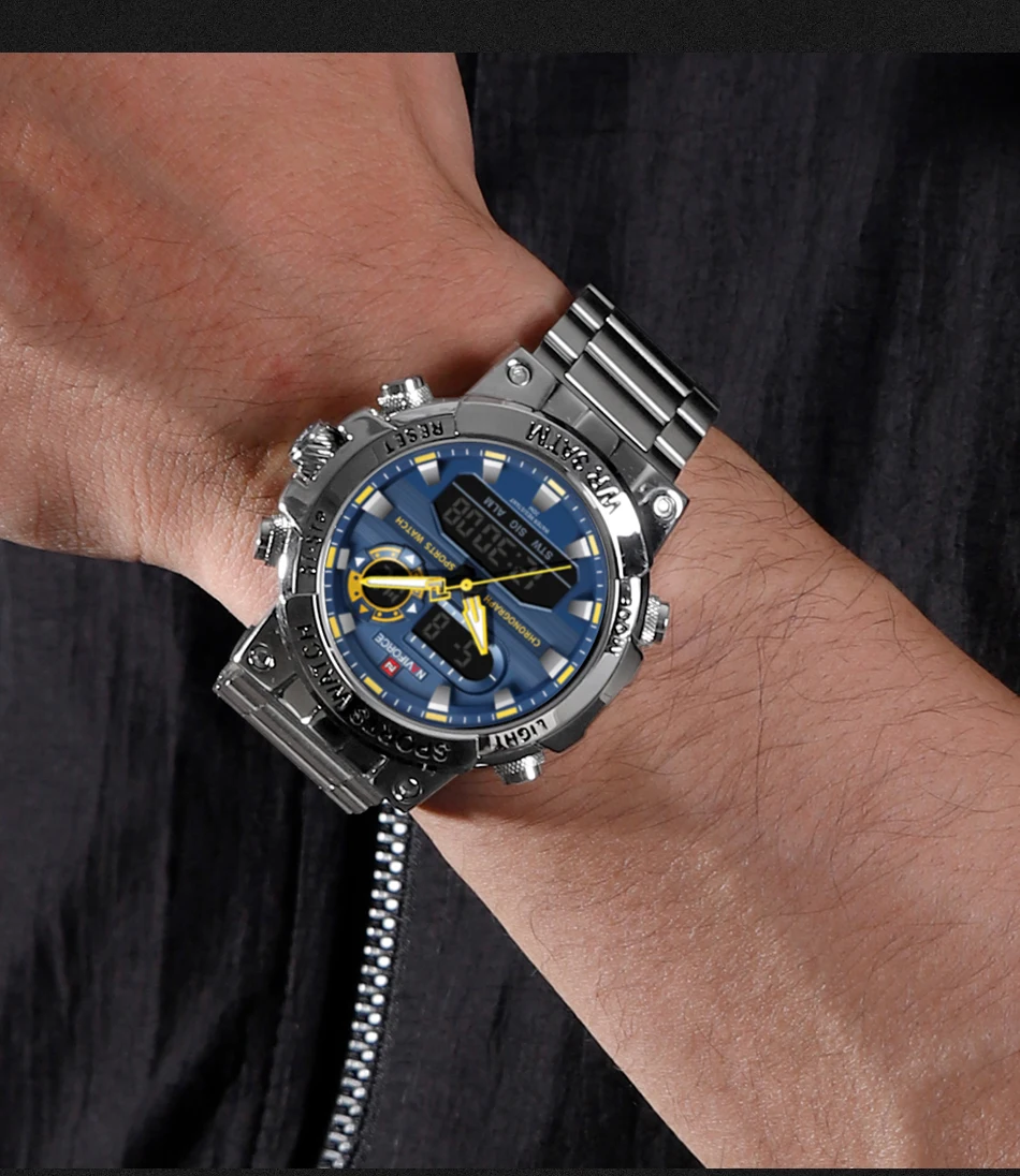Digital Quartz Watch Men Waterproof Luminous Date Chronograph_voghion.com