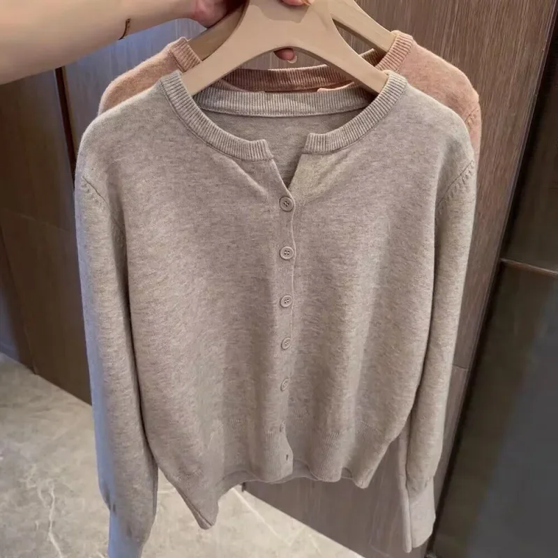 Fashion Women's Thin Fleece Knit Loose Short Cashmere Sweater Round Neck Warm Korean  Casual Female Sweater Top Cloting 4