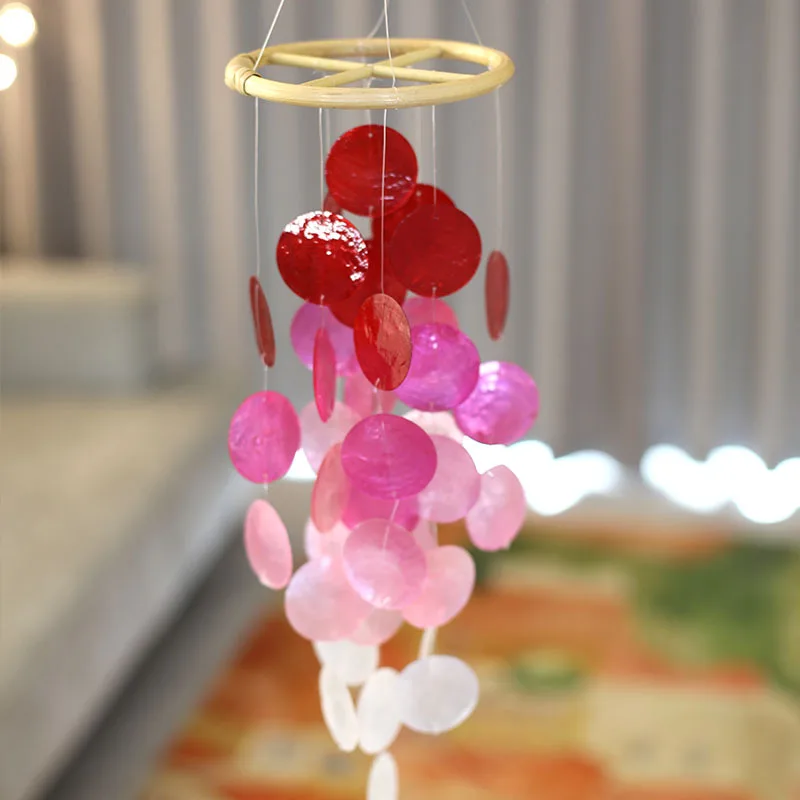 

Простой яркий цвет, искусственные ветряные колокольчики, подвесные украшения на стену, подвесные украшения для дома, окна, сада, Декор