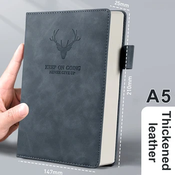 Quaderno A5 per Studenti, Libro di Pianificazione Efficiente, Blocco Note per Ufficio e Conferenze, 360 Pagine, 100GSM, Copertina in Pelle