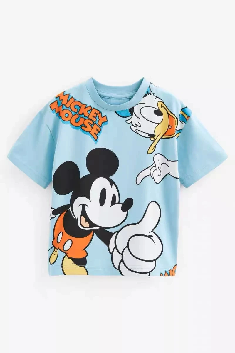 Mickey Mouse Boys T Shirts Summer Clothes Children Cartoon Short Sleeve Tops Kids Tees Toddler Costume O-neck Casual T-shirt 3