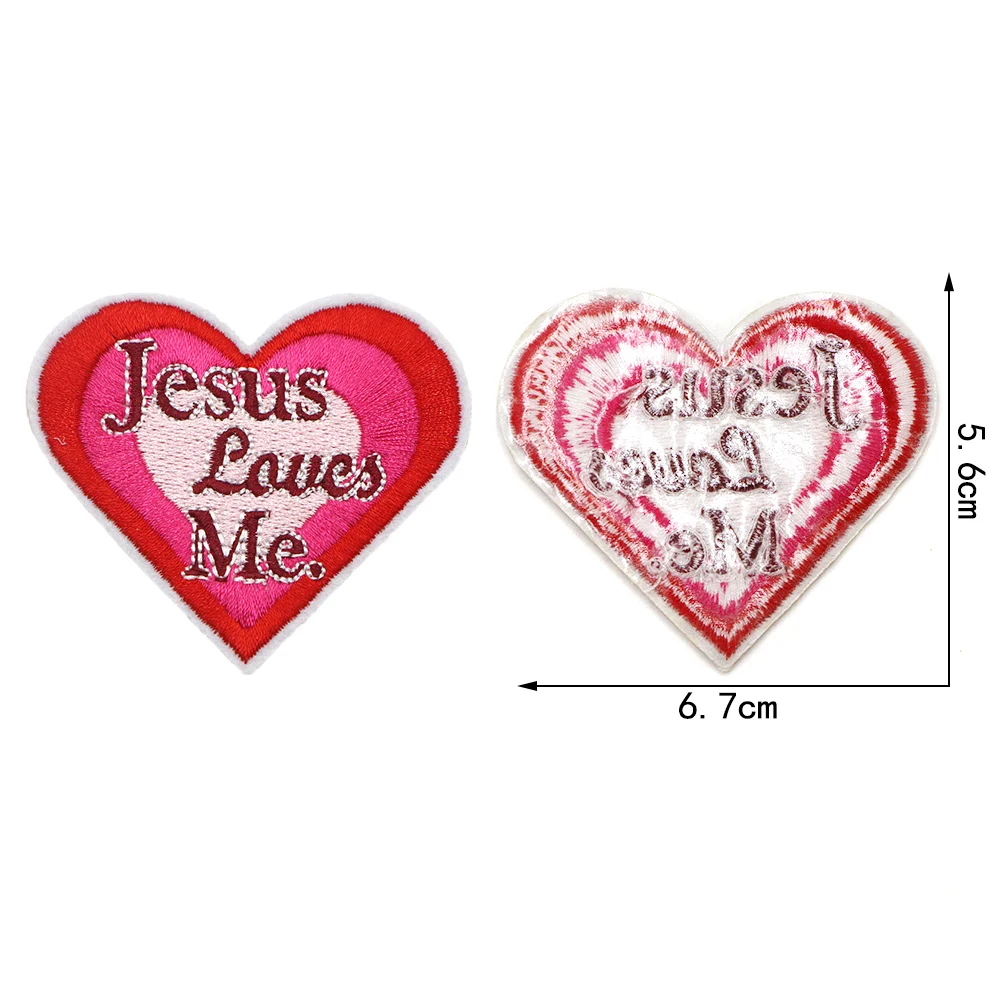 3 teil/los Jesus lieben mich Brief Patch iron auf Stick flecken DIY Kleidung Applikation für T-Shirt Jeans DIY Handwerk liefert Aufkleber – Detail 6