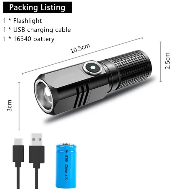 Fumete 20 Pack Mini LED Flashlights - 3 Mode Tactical Torch, Water Resistant, Adjustable Focus, Pocket-Sized (Black) - View #9