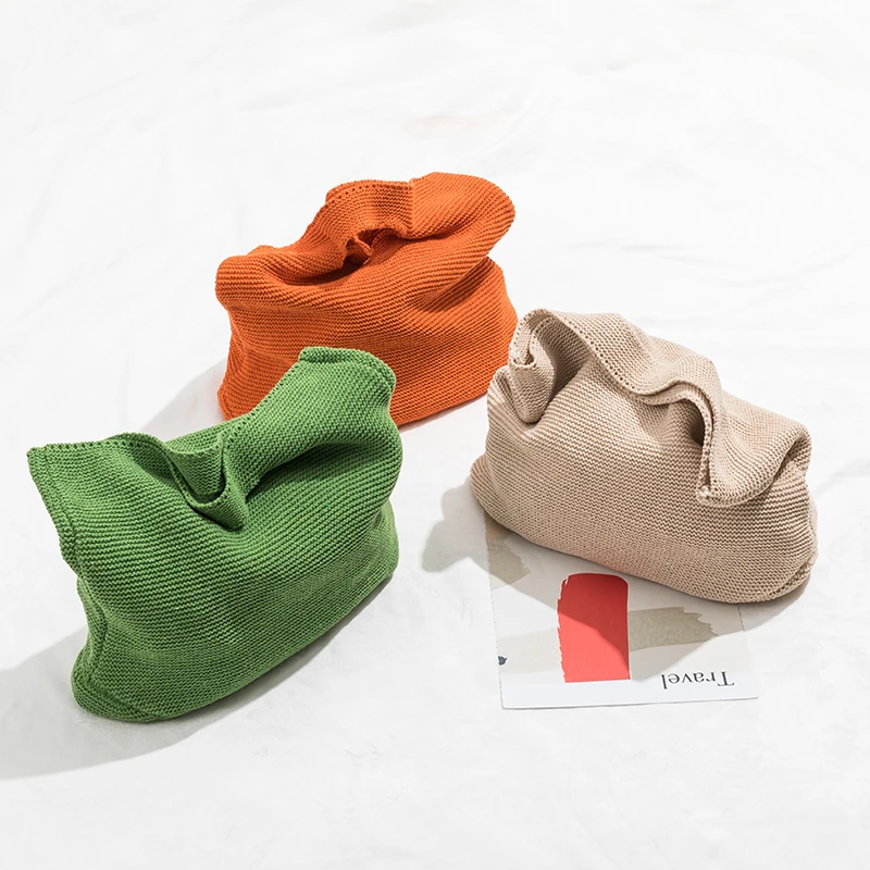 MABULA Natural Color Knitting Women Tote Bag Eco Simple Stylish Cotton Satchel Handbags Large Casual Portable Purses