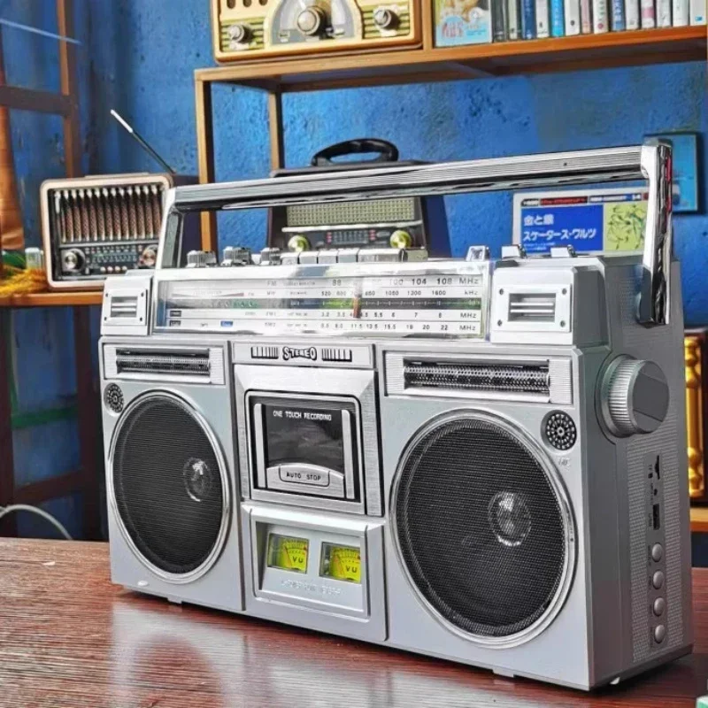 caixa de som bluetooth Retro retro cassette player cassette player cassette player radio receiver Bluetooth speaker TF card FM