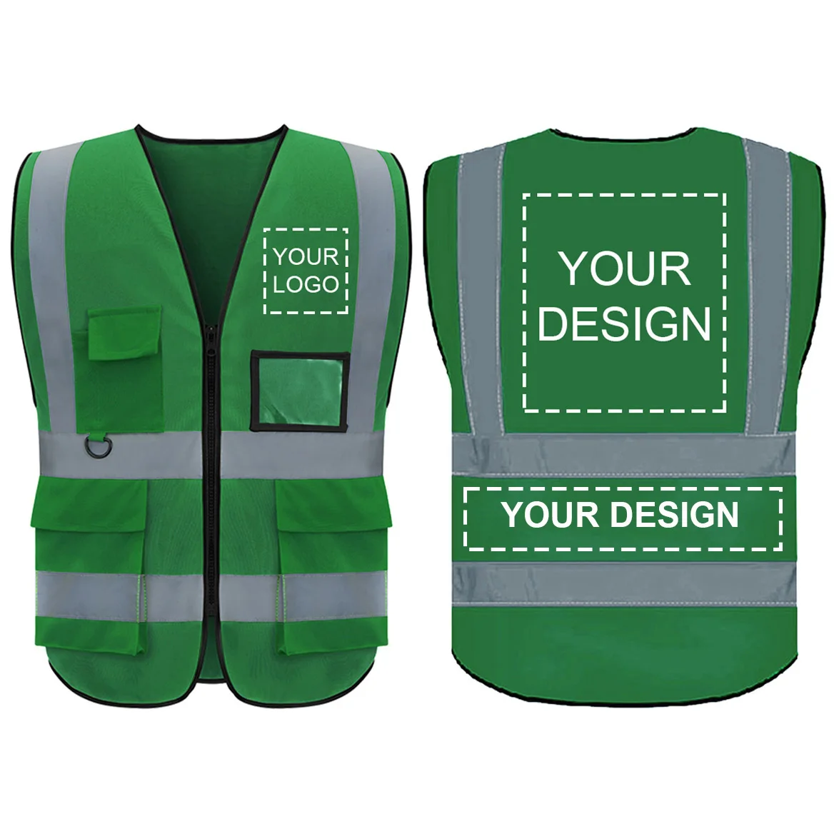 Reflective Vest Class 2 Safety Vests Ansi With 5 Pockets Zipper High  Visibility Construction Uniform - Safety Clothing - AliExpress