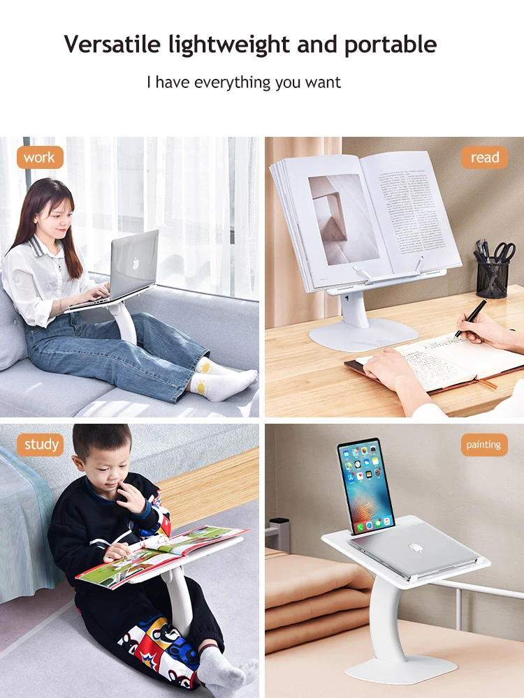 Laptop Bed Tray Table Adjustable Laptop Bed Stand Portable Standing Table with Foldable Legs Foldable Lap Tablet for Sofa