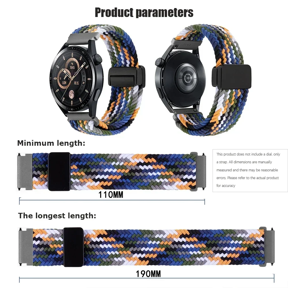 Magnetic Nylon Watch Strap - 20/22mm Adjustable Replacement Band