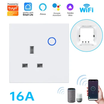 Sixwgh Tuya Mobile Remote Control Switch Air Conditioner Water Heater TV 16A Intelligent WiFi Socket 86 Type Panel Socket 1
