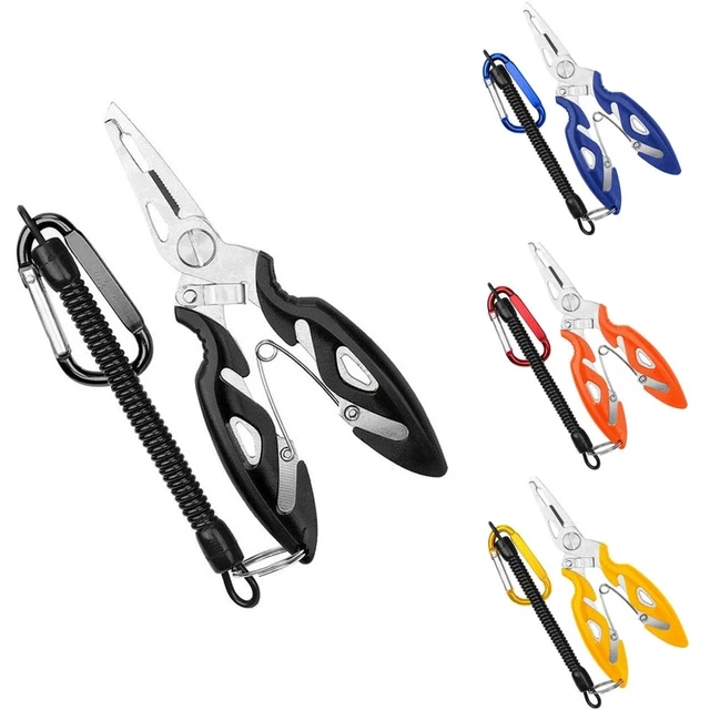 Stainless steel curved mouth fishing pliers multi-function fishing tools  accessories portable braid set fish tongs control fish - AliExpress