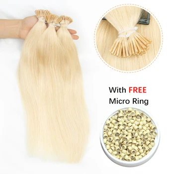 I Tip Estensioni dei capelli alla cheratina Capelli umani veri Pre incollati Micro perline Capsule per capelli Micro link Capsule Capelli 12-24 pollici "60 cm