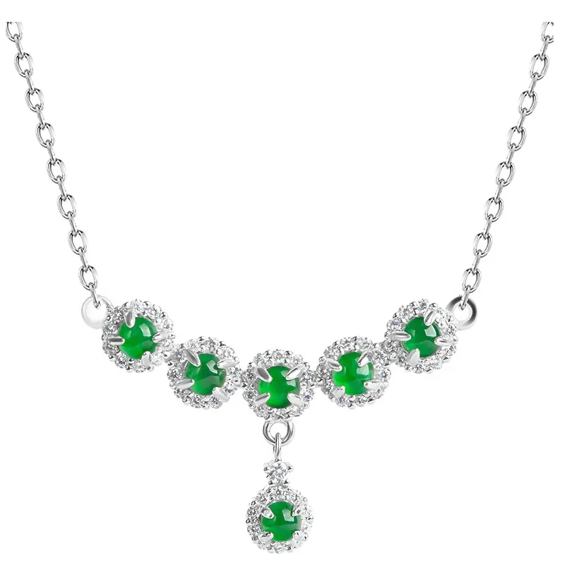 

Burmese Jade Necklace Gemstones Jewelry Pendants Jadeite Man Green Designer Natural Men Stone Emerald Amulets 925 Silver Real