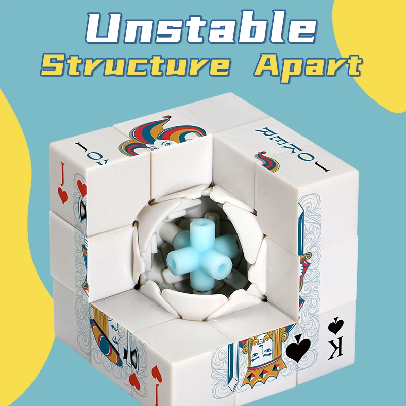 포커 큐브 3x3 V2, 데스크탑 스포츠 큐브 - 3층 챌린지 퍼즐, UV 인쇄된 플레잉 카드, 성인에게 적합