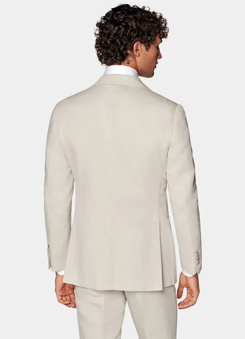 Elegant 2024 Beige Summer Linen Men Suit Smart Casual Slim Fit Blazers Business High Quality Custom 3 Piece Set Costume Homme